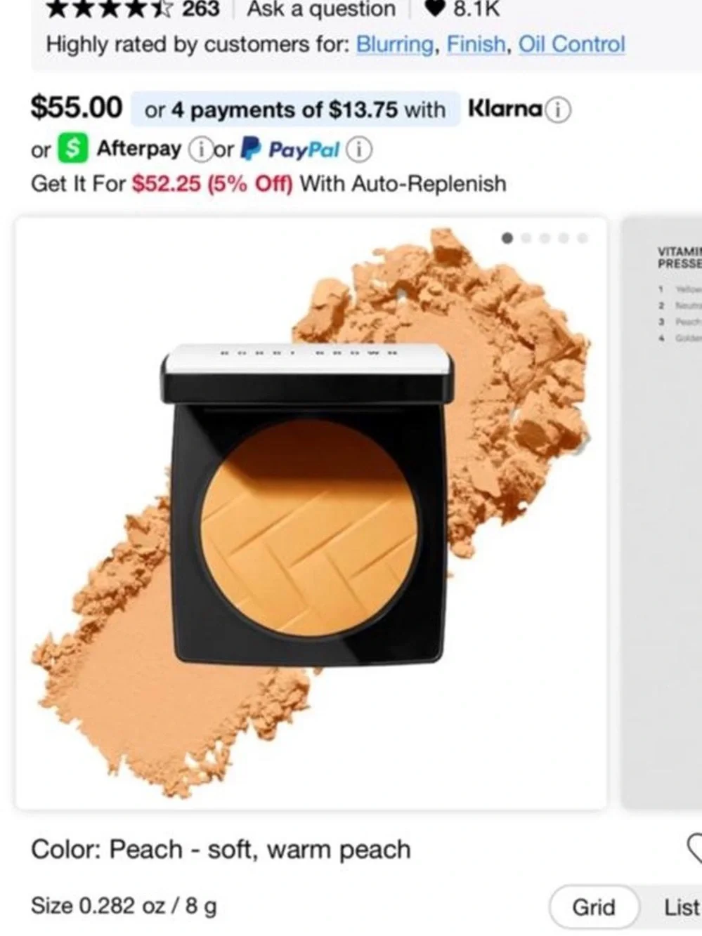 Bobbi Brown Vitamin Enriched Pressed Powder in Peach